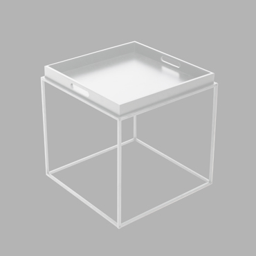 Liberta - Maison BUTLER Side Table Μεταλλικό/MDF Λακαριστό Λευκό 45x45x45cm 04-0809