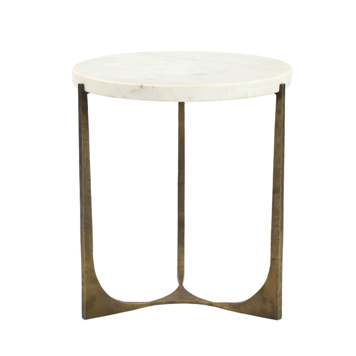 Liberta-Maison Blanche Side Table Lefko Brass Antique 55x55x61cm 04-0827