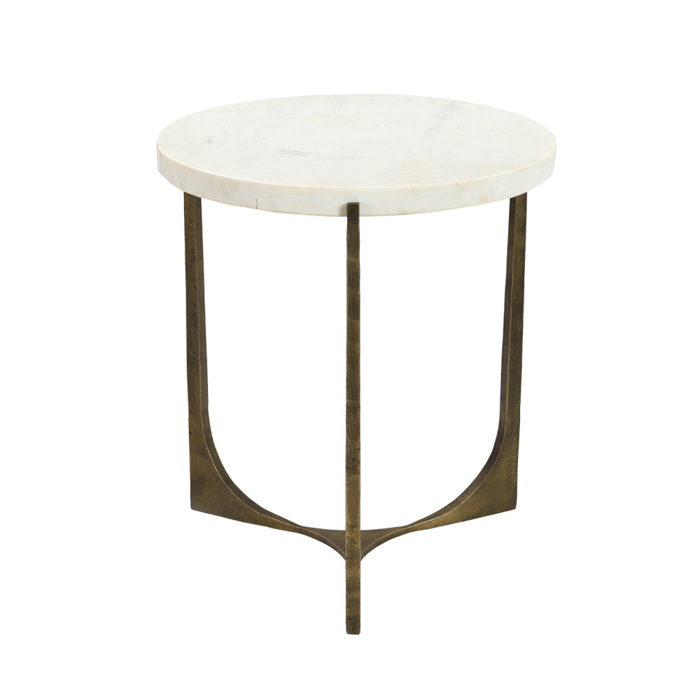 Liberta-Maison Blanche Side Table Lefko Brass Antique 55x55x61cm 04-0827