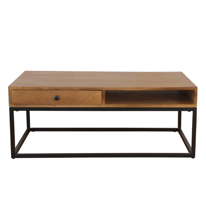 Liberta - Maison CASSETTO Coffee Table Καρυδί/Μαύρο με 1 Συρτάρι 100x60x40cm 04-0960 Liberta - Maison CASSETTO Coffee Table Karudi/Mavro me 1 Surtari 100x60x40cm 04-0960