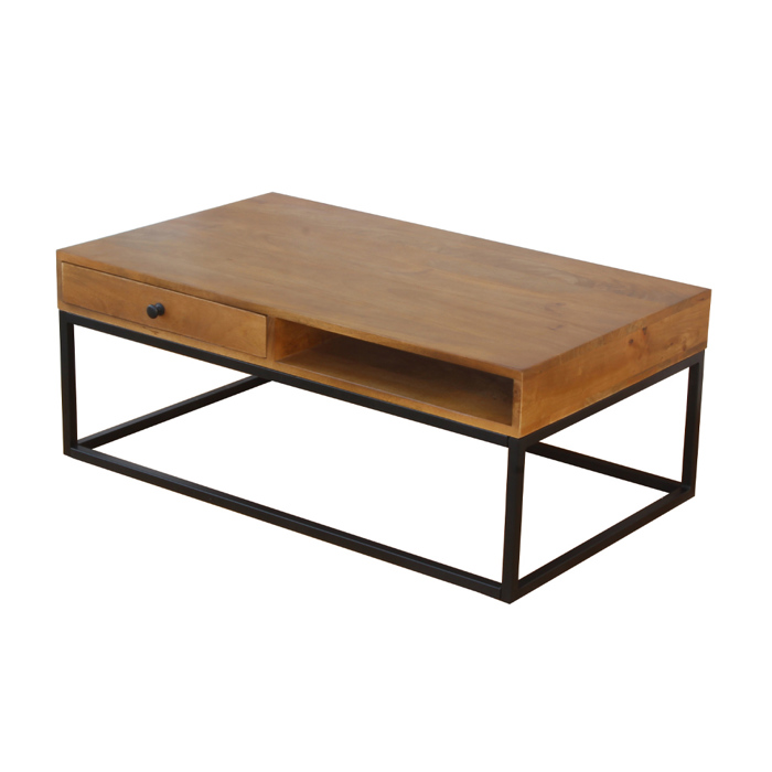 Liberta - Maison CASSETTO Coffee Table Καρυδί/Μαύρο με 1 Συρτάρι 100x60x40cm 04-0960 Liberta - Maison CASSETTO Coffee Table Karudi/Mavro me 1 Surtari 100x60x40cm 04-0960