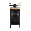 Liberta-Maison Mini Vespa Side Table Me Rafia Mavro Asimi Fusiko 61x45x85.5cm 04-0987