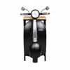 Liberta-Maison Mini Vespa Side Table Me Rafia Mavro Asimi Fusiko 61x45x85.5cm 04-0987