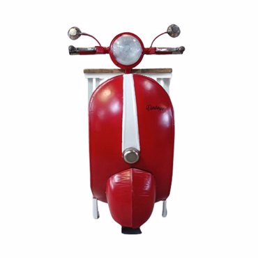 Liberta-Maison Mini Vespa Side Table Με Ραφια Κόκκινο Λευκό Φυσικό 61x45x88cm 04-0988