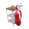 Liberta-Maison Mini Vespa Side Table Me Rafia Kokkino Lefko Fusiko 61x45x88cm 04-0988
