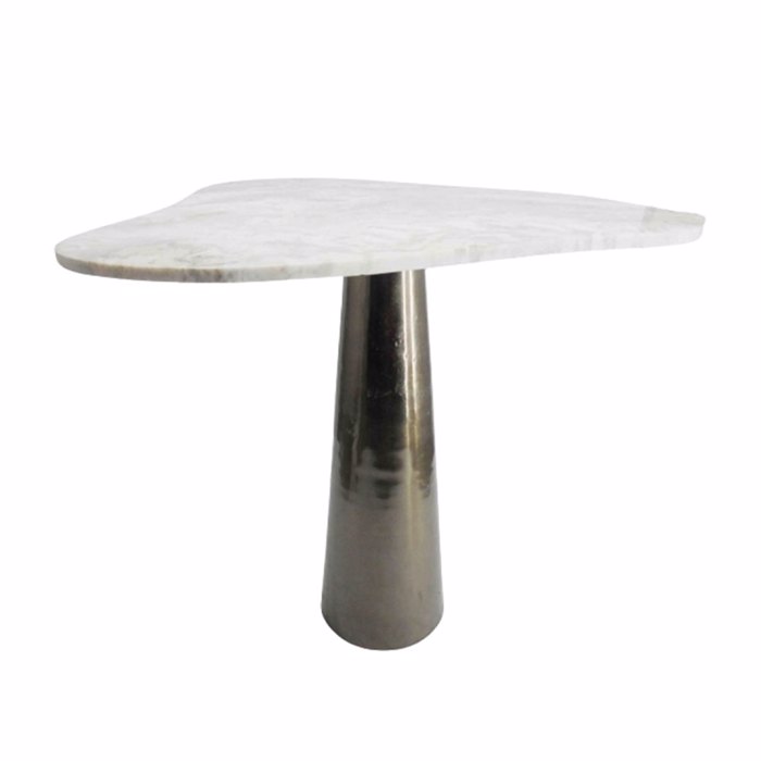 Liberta - Maison CURVE Side Table Mavro Nickel/Lefko 63.5x52x63.5cm 04-1023