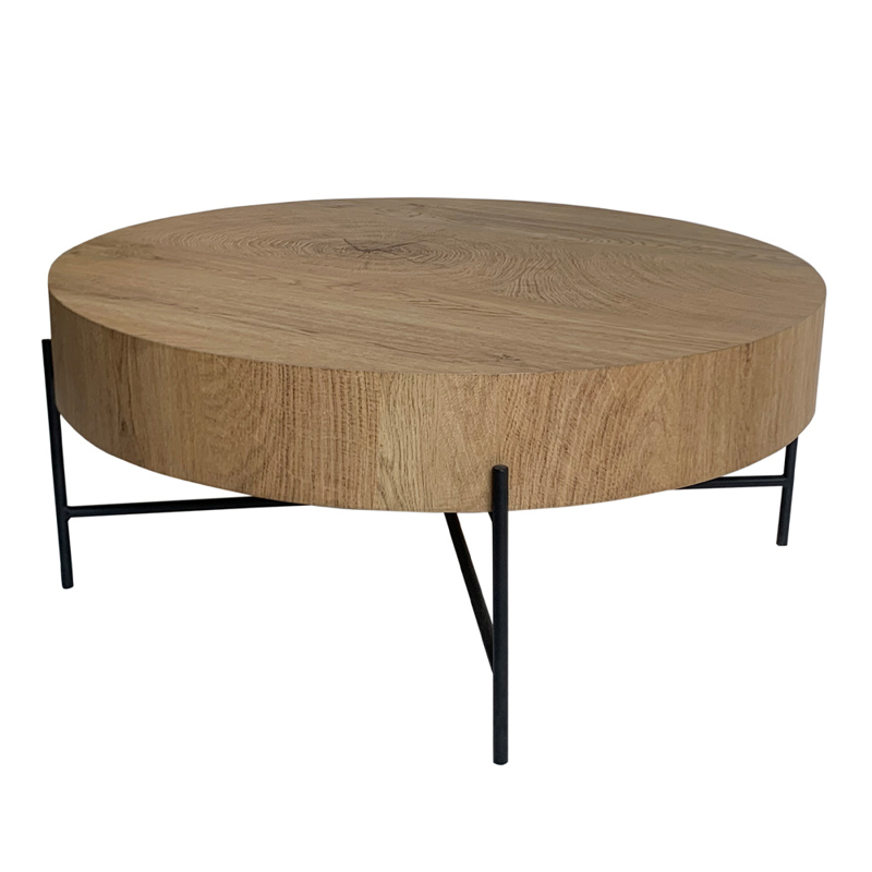 Liberta - Maison MADERA Coffee Table Φυσικό/Μαύρο Φ80x3