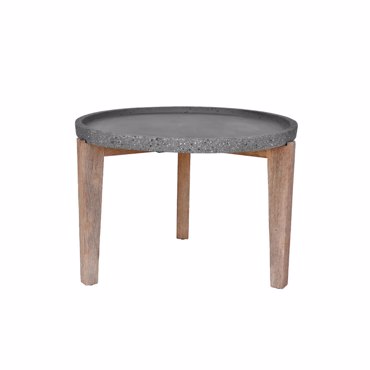 Liberta - Maison ORRIN Coffee Table Ανθρακί/Φυσικό 73x73x48cm 04-1033