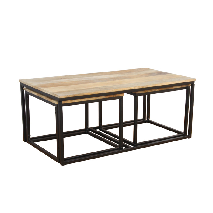 Liberta - Maison QUADRO Set ton 3 Coffee Table Fusiko/Mavro 110x60x45cm 04-1055