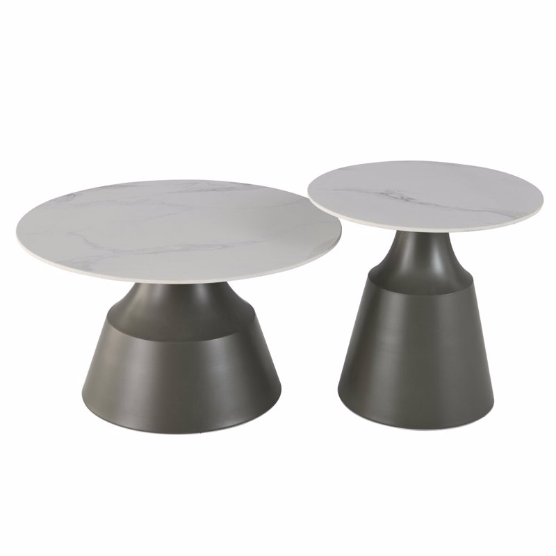 Liberta - Maison KAIA Σετ των 2 Coffee Table Λευκό/Μαύρ