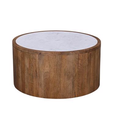 Liberta-Maison Abu Dhabi Coffee Table Καρυδι Λευκό 80x80x45cm 04-1082