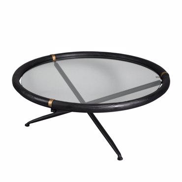 Liberta - Maison COLOMBO Coffee Table Μαύρο/Χρυσό Φ100x40cm 04-1107