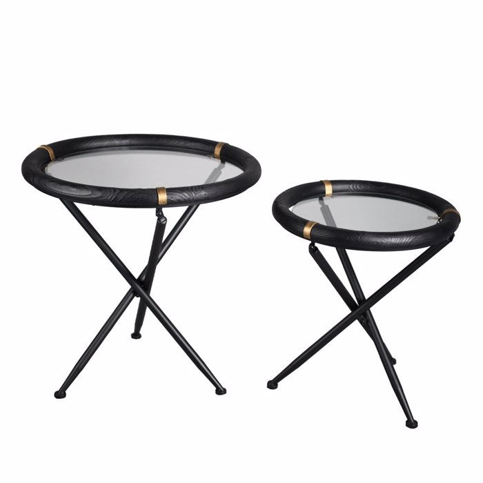 Liberta - Maison COLOMBO Set ton 2 Side Table Mavro/Xruso F64x64cm 04-1108