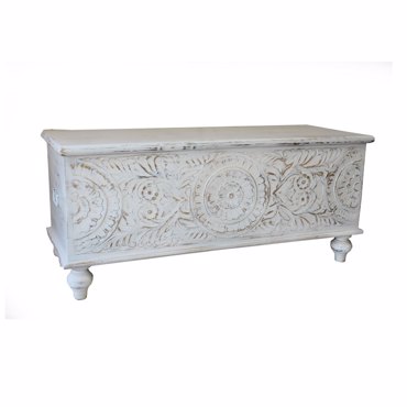 Liberta-Maison Basak Μπαούλο Λευκό Decape 115x44x50cm 04-1175