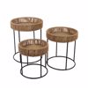 Liberta-Maison Thasos Coffee Table Set 3TEM Fusiko Mavro 40x40x51cm 04-1192