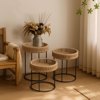 Liberta-Maison Thasos Coffee Table Set 3TEM Fusiko Mavro 40x40x51cm 04-1192
