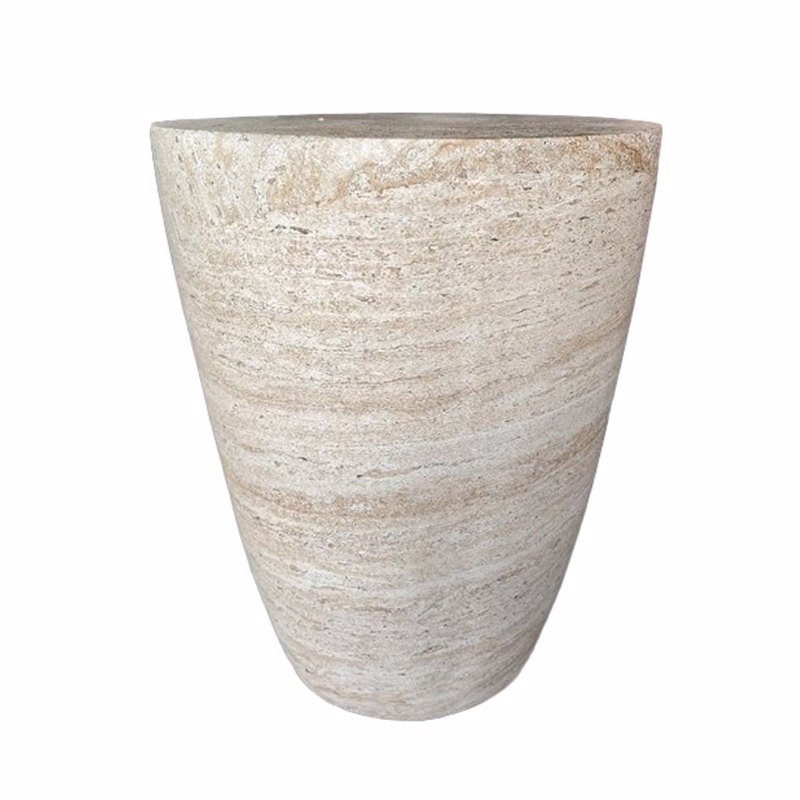 Liberta - Maison - ΣΗΜΑΝΤΙΚΟ: Σε περίπτωση διαφοράς τιμής από το κατάστημα ισχύει παντα και μόνο η τιμή του καταστήματος Liberta - Maison LITHOS CONIC Side Table Beige Φ37x47cm