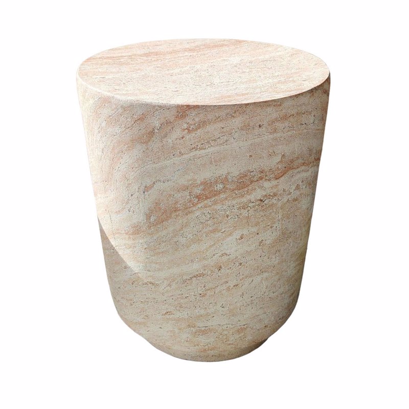 Liberta - Maison LITHOS ROUND Side Table Beige Φ35x46.5cm 04-1224