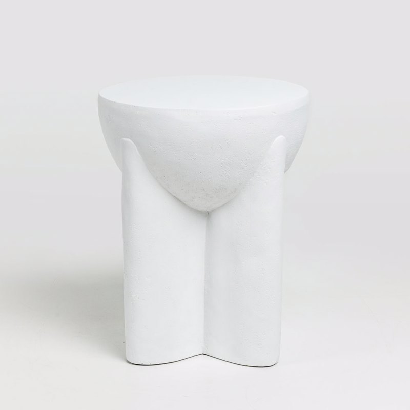 Liberta - Maison LITHOS HANDLE Side Table Λευκό 36.5x36.5x46.5cm 04-1234