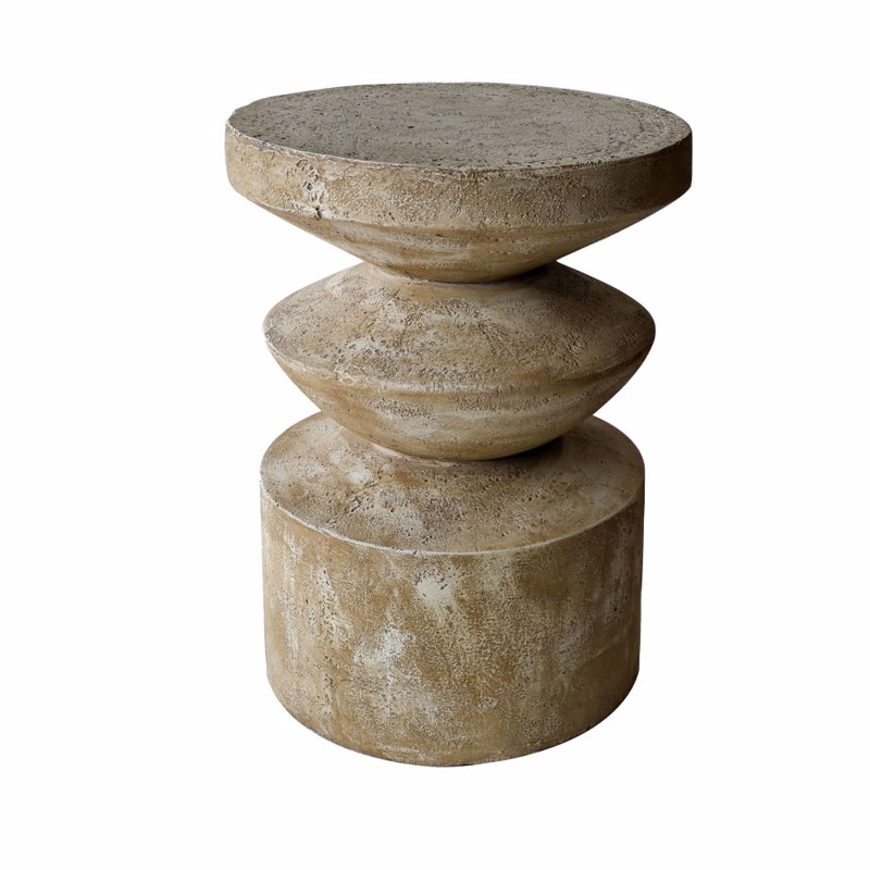 Liberta - Maison SANDY Side Table Καφέ Ανοιχτό Φ38.5x51cm 04-1248
