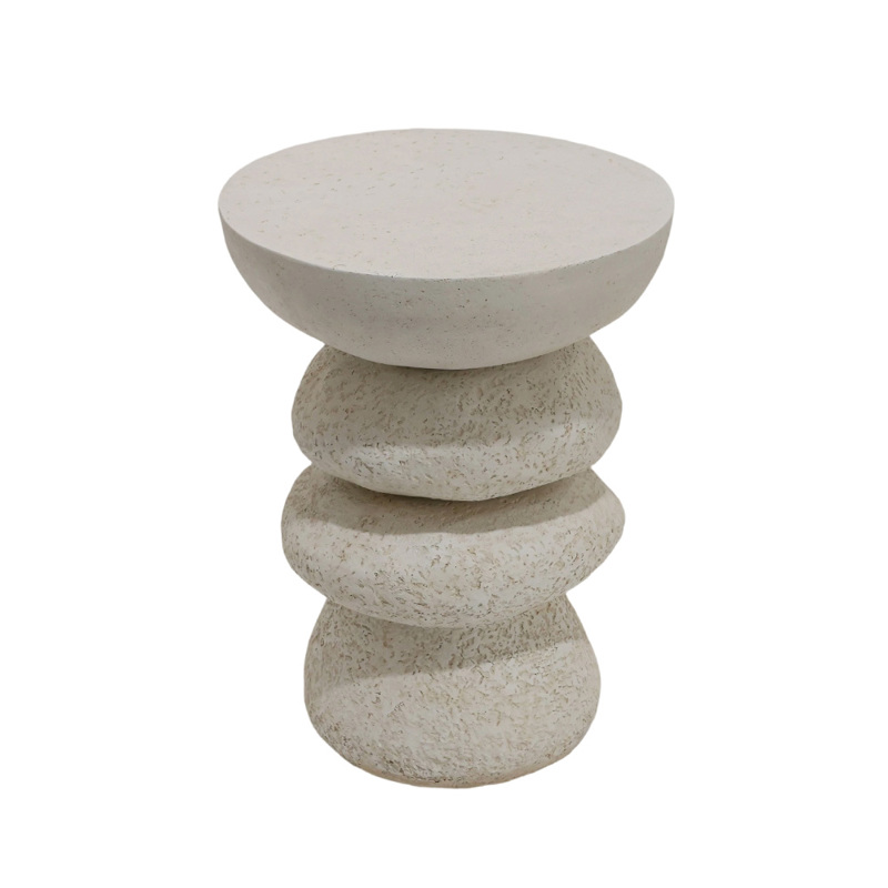 Liberta - Maison STONE 4 Side Table Λευκό Φ38x51cm 04-1268