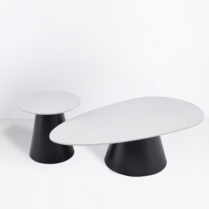 Liberta - Maison OVO Set ton 2 Coffee Table Lefko me Opsi Marmarou/Mavro 129x69x38cm 04-1292