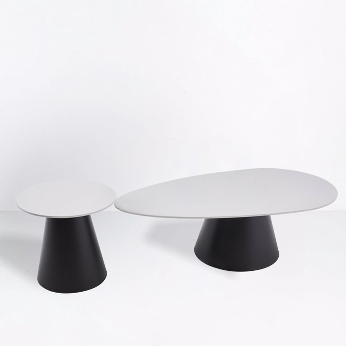 Liberta - Maison OVO Set ton 2 Coffee Table Lefko me Opsi Marmarou/Mavro 129x69x38cm 04-1292