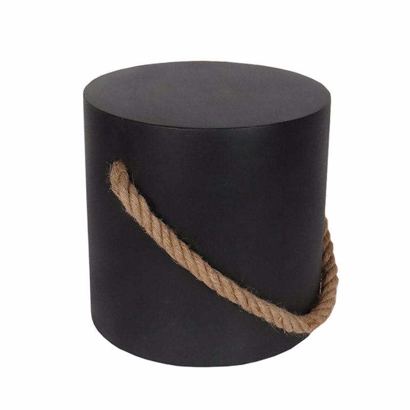 Liberta - Maison ΤΕΝΟ Side Table με Σχοινί Μαύρο/Φυσικό Φ40x40cm 04-1315