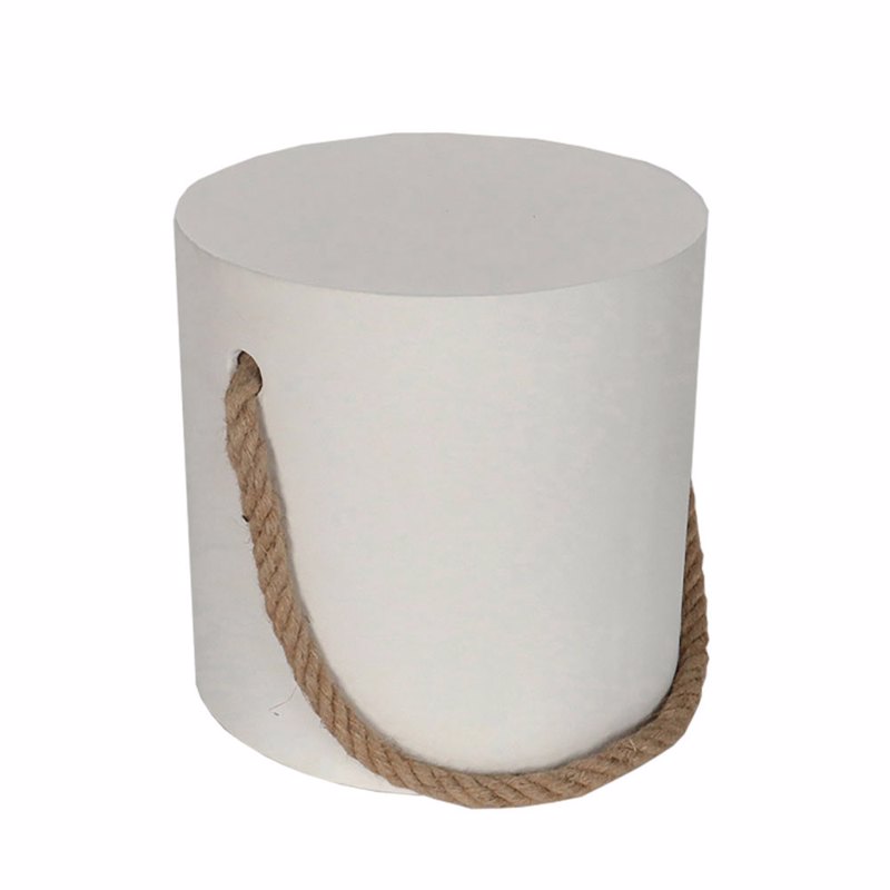 Liberta - Maison ΤΕΝΟ Side Table με Σχοινί Λευκό/Φυσικό Φ40x40cm 04-1316