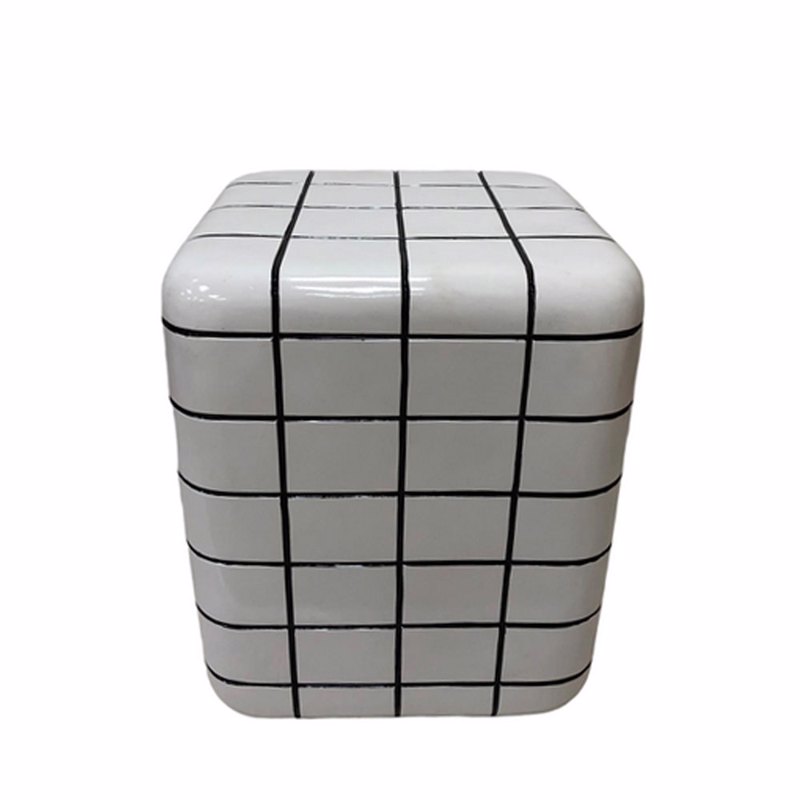 Liberta-Maison Cubix Side Table Λευκό 33.5x33.5x41cm 04-1356