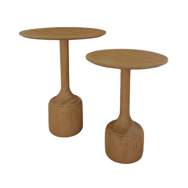 Liberta-Maison Wabi Side Table Set 2ΤΕΜ Φυσικό 50x50x60cm 04-1360