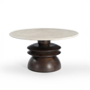 Liberta-Maison Beatle Coffee Table Kafe Skouro Beige Me Opsi Marmarou 80x80x40cm 04-1374