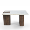 Liberta-Maison Fores Coffee Table Kafe Skouro Lefko Me Opsi Marmarou 76x76x40cm 04-1375