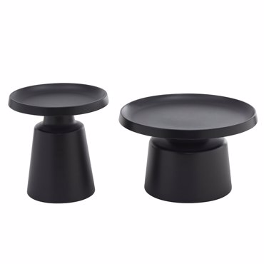 Liberta-Maison Mousse Coffee Table Set 2ΤΕΜ Μαύρο Ματ 70x70x50cm 04-1432