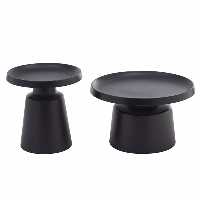 Liberta-Maison Mousse Coffee Table Set 2TEM Mavro Mat 70x70x50cm 04-1432