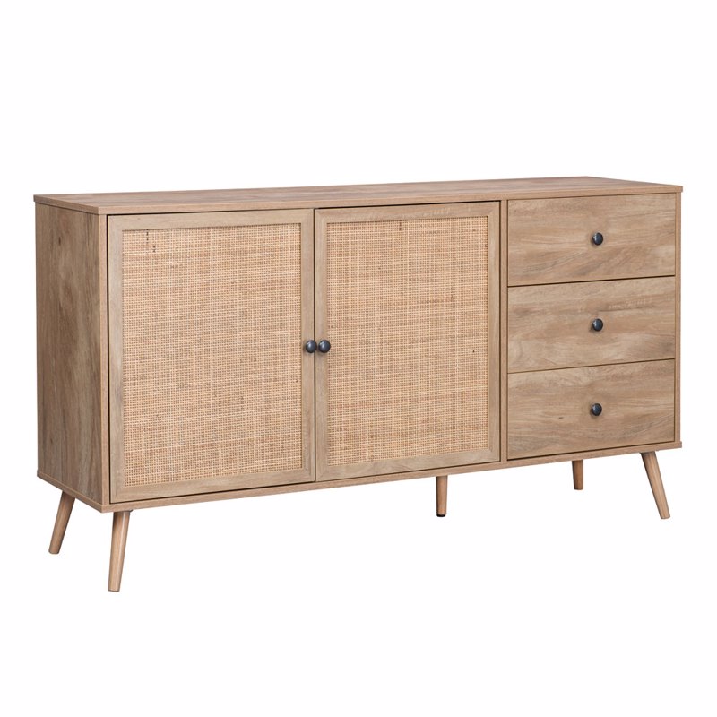 Έπιπλα σαλονιού agiovlasitishome - ΣΗΜΑΝΤΙΚΟ: Σε περίπτωση διαφοράς τιμής από το κατάστημα ισχύει παντα και μόνο η τιμή του καταστήματος Liberta - Maison AMMOS Μπουφές Φυσικός με Rattan με 3 Σ