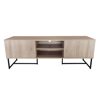 Liberta - Maison VERTICAL TV Stand Fusiko me 2 Portes kai Rafia 150x39x53cm 05-0662