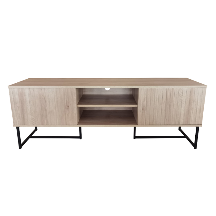 Liberta - Maison VERTICAL TV Stand Fusiko me 2 Portes kai Rafia 150x39x53cm 05-0662
