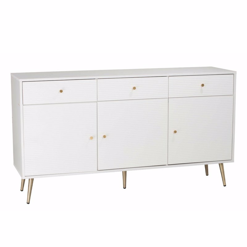 Liberta - Maison ZIZEL Μπουφές Λευκός με Pattern/Χρυσός