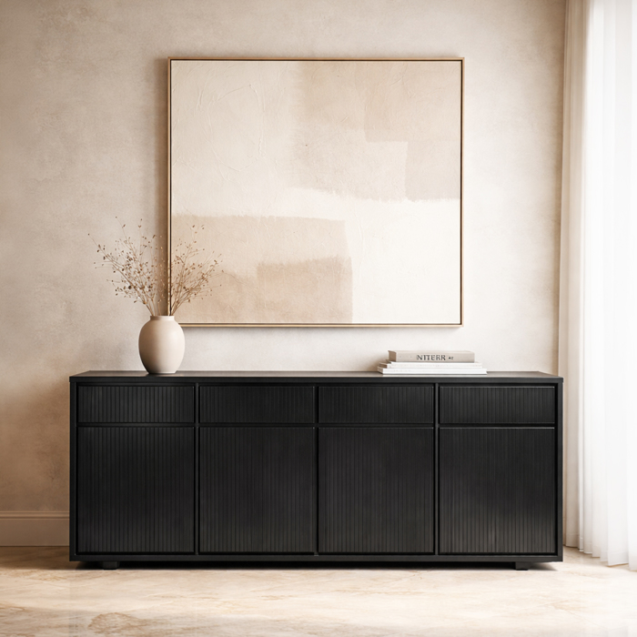 Liberta-Maison Capo Boufes 4PORTES 4SuRTARIA Mavro 180x40x75cm 05-0824