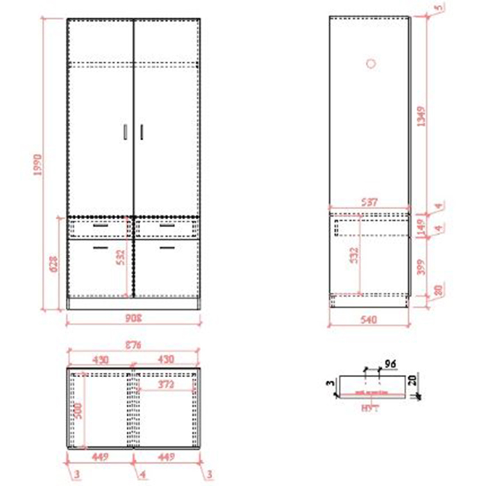 Liberta - Maison SIX Ntoulapa Sonoma 91x56x199cm 06-0046