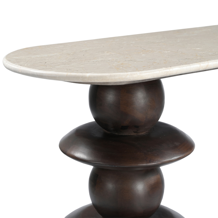 Liberta-Maison Beatle Konsola Kafe Beige Me Opsi Marmarou 130x35x76cm 07-0021