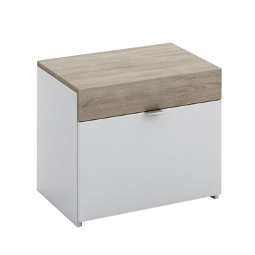 Liberta - Maison MY BOX Κομοδίνο Sonoma Σκούρο/Λευκό High Gloss 50x36x43cm 09-0786