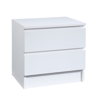 Liberta - Maison POLO Κομοδίνο Λευκό με 2 Συρτάρια 45x35.5x45cm 09-1791