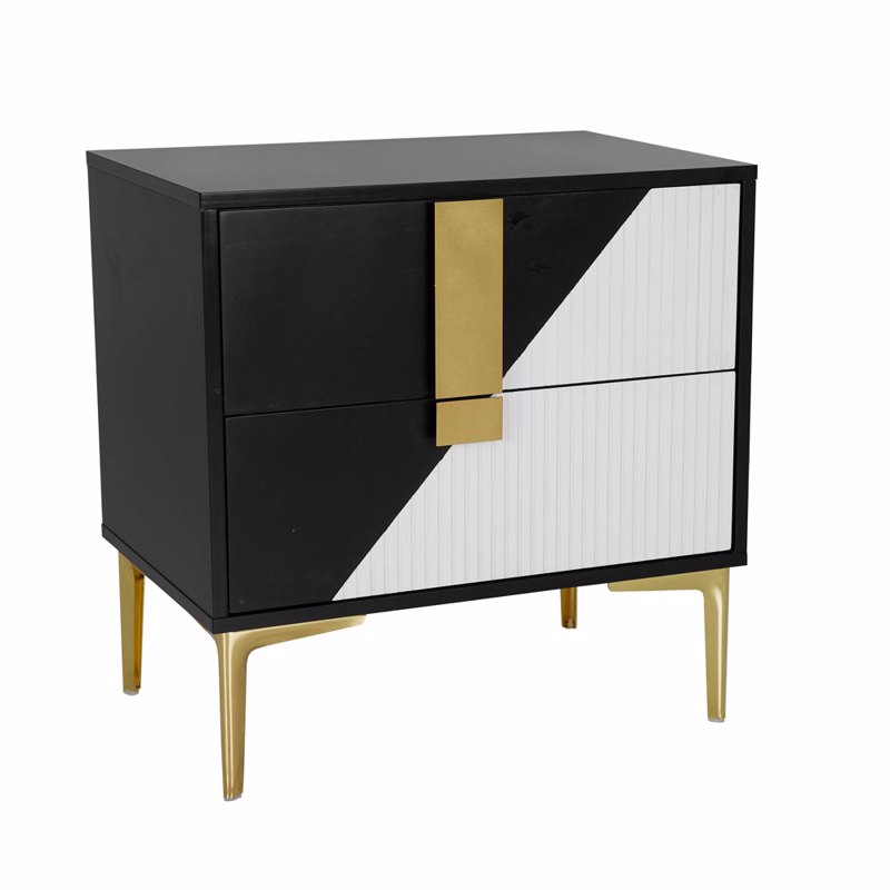 Liberta - Maison NEW YORK Κομοδίνο Λευκό/Μαύρο 60x40x60