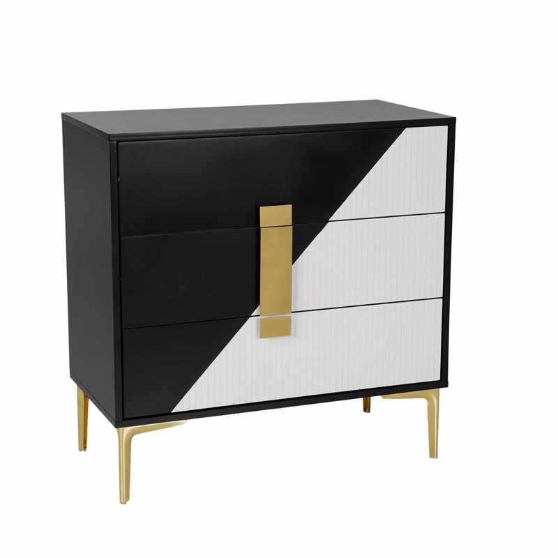 Liberta - Maison NEW YORK Συρταριέρα Λευκή/Μαύρη με 3 Σ