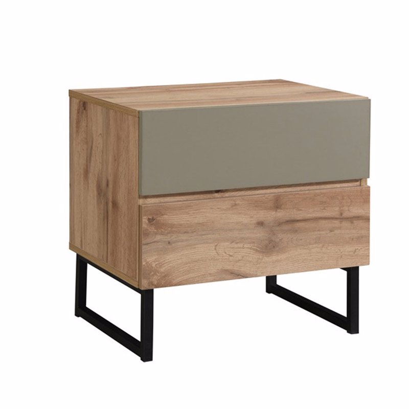 Liberta - Maison VERDE Κομοδίνο Φυσικό/Μέντα με 2 Συρτά