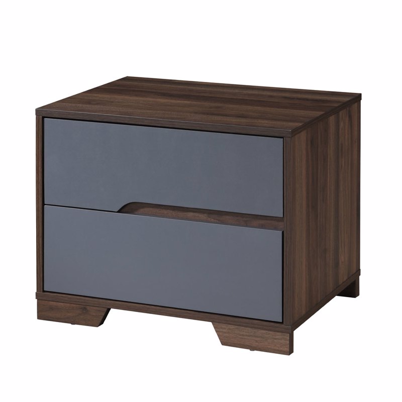 Έπιπλα Κρεβατοκάμαρας Agiovlasitishome - ΣΗΜΑΝΤΙΚΟ: Σε περίπτωση διαφοράς τιμής από το κατάστημα ισχύει παντα και μόνο η τιμή του καταστήματος Liberta - Maison GROOVES Κομοδίνο Καρυδί/Γκρι με 2 Συρτ