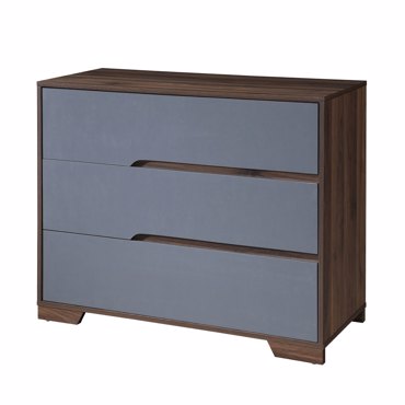 Liberta - Maison GROOVES Συρταριέρα Καρυδί/Γκρι με 3 Συρτάρια 100x45x80cm 09-2046