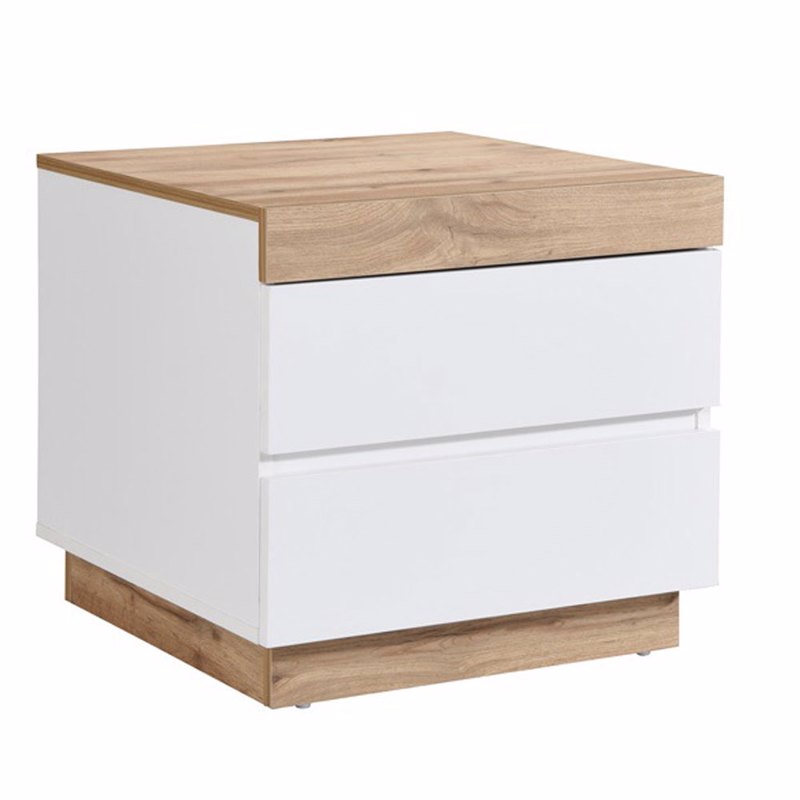 Liberta - Maison CASA Κομοδίνο Λευκό/Φυσικό με 2 Συρτάρ